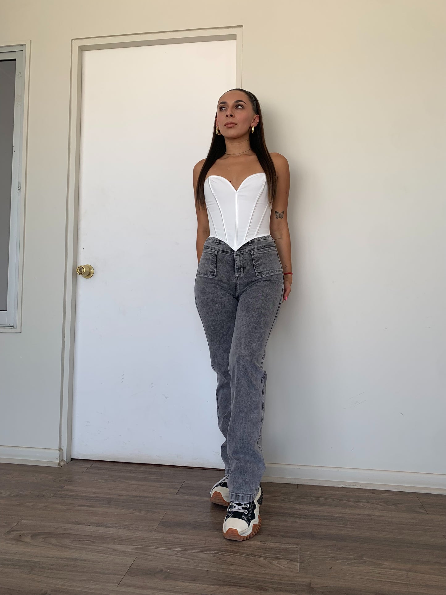 Jeans Roma Gris Rectos