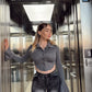 Top Polo Gris