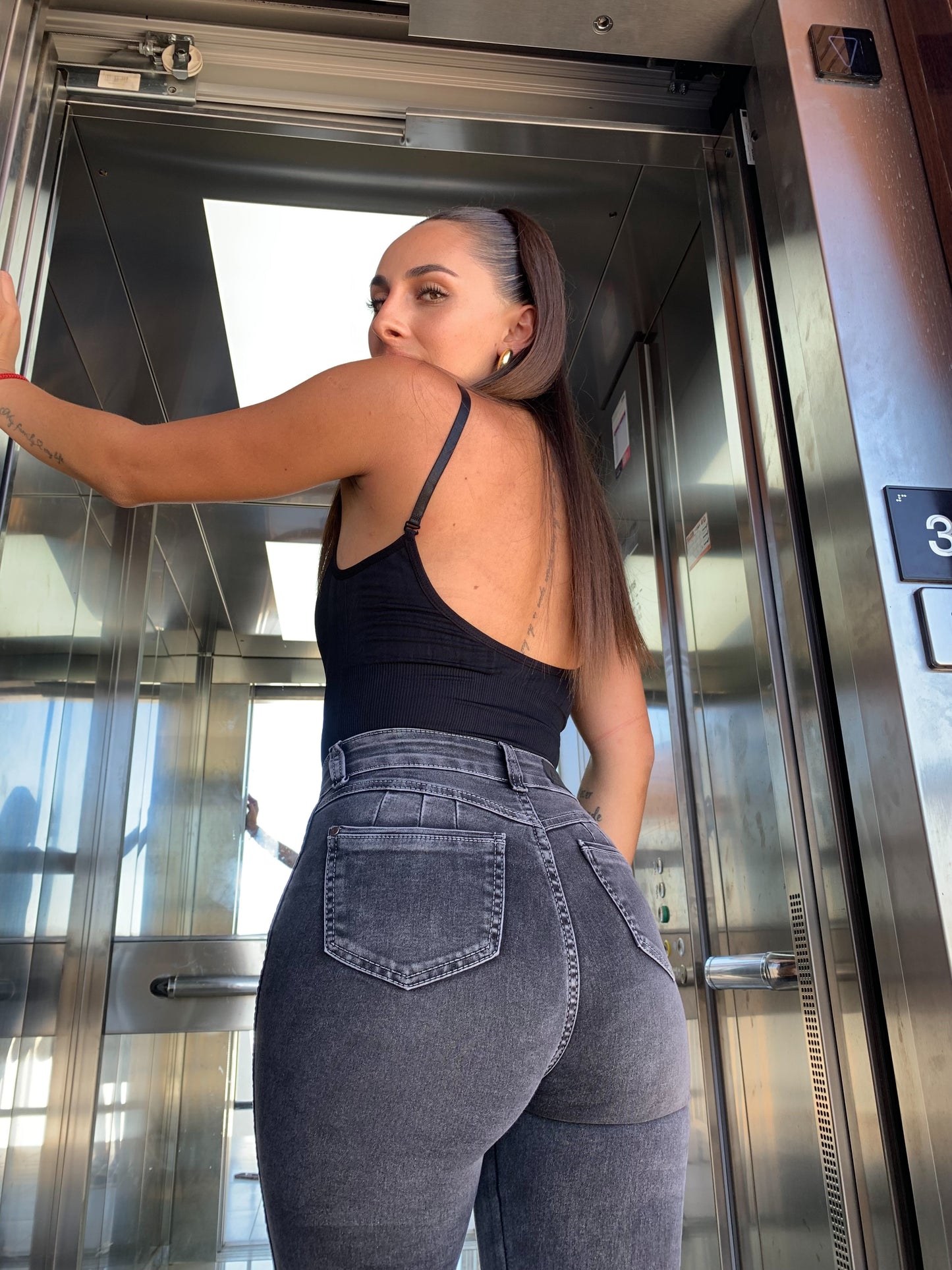 Jeans Skinny Gris
