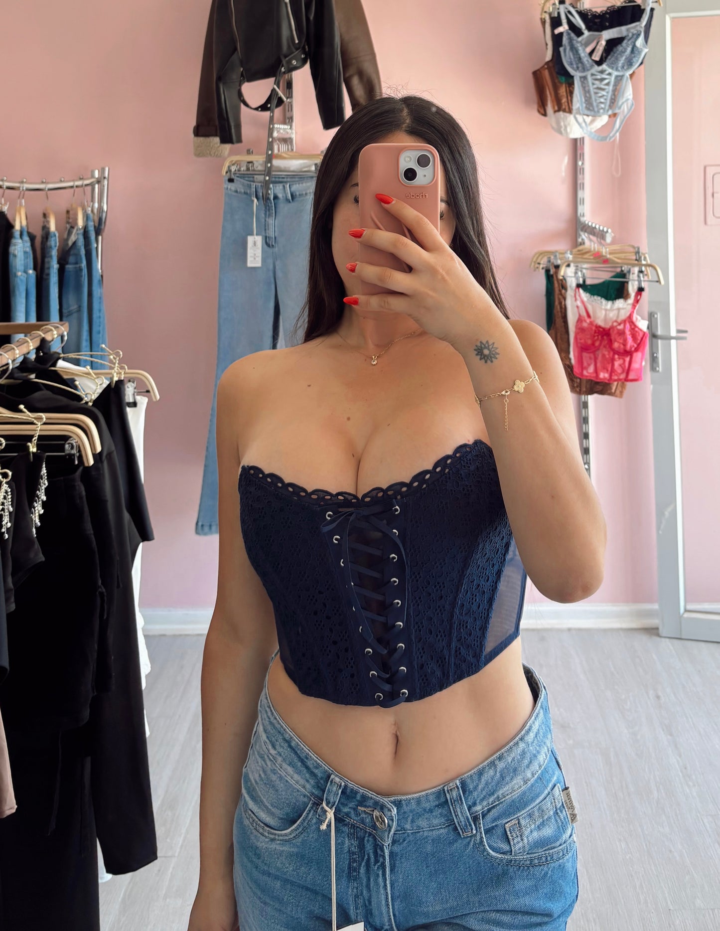 Victoria’s Secret – Dream Angels Corset Azul de Encaje